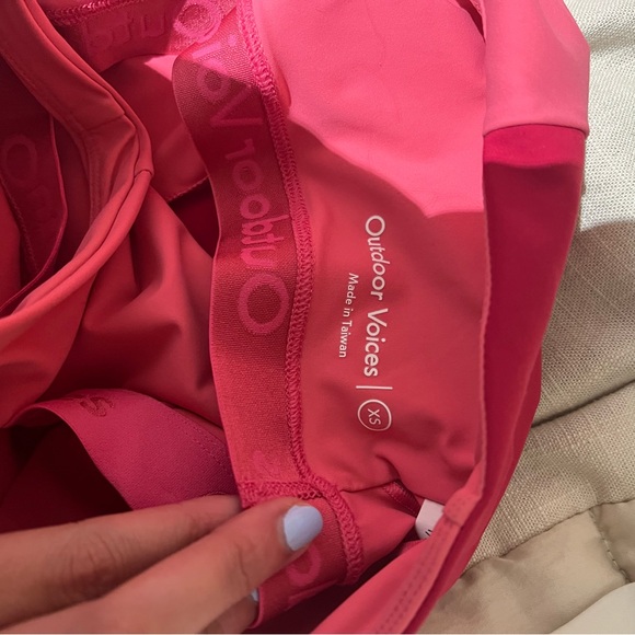 Outdoor Voices XS One Shoulder Exercise Dress in red/pink combo - Picture 3 of 4